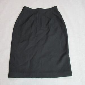 Vintage Alvin Bell Skirt Womens Size 12 Black 100% Wool Modest Career Business